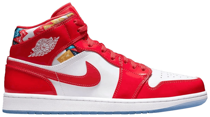 Air Jordan 1 Mid Gets Swathed in Geometric Prints DC7294-600